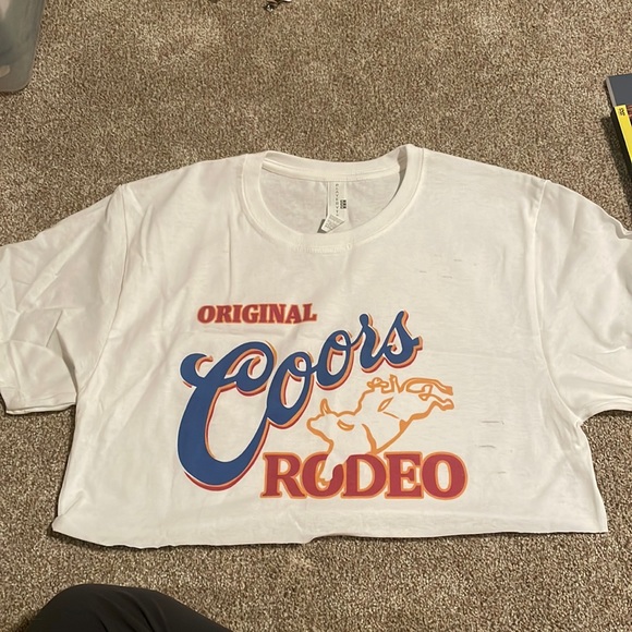 Cropped Distressed Original Coors Rodeo Shirt - Picture 1 of 2